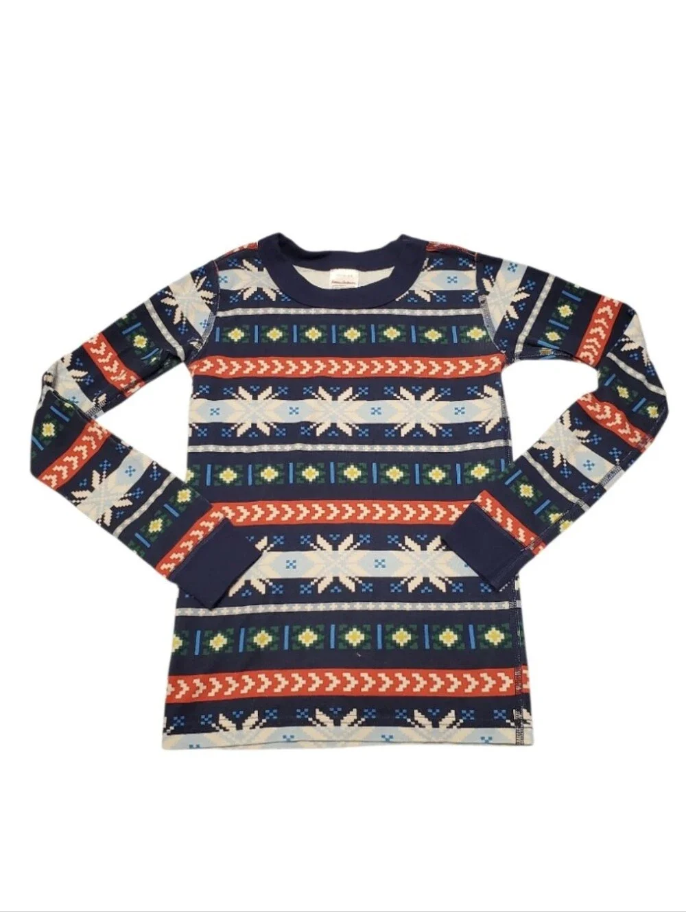 Hanna Andersson Kids Scandi Snowflake Fair Isle Holiday Long John Pajama 2 PC 8